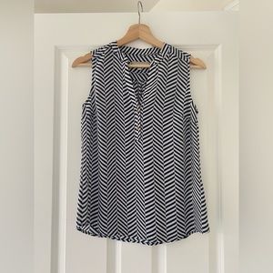Banana Republic Blouse Top, Size XS, Navy/white, Like New